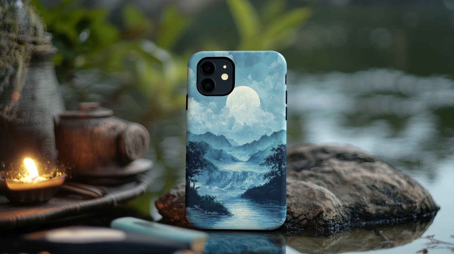 Full moon designning with wonderful rural scenery 1
