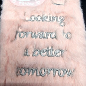 Pink text fur mobile case